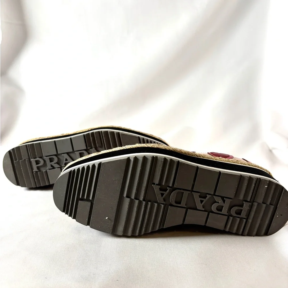 Prada Pink Heart Patent Platform Oxfords | Vintage Designer Espadrilles
